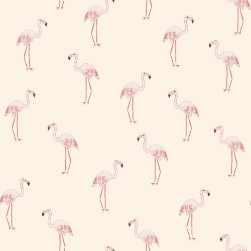 Simple watercolor flamingos on a solid color background.