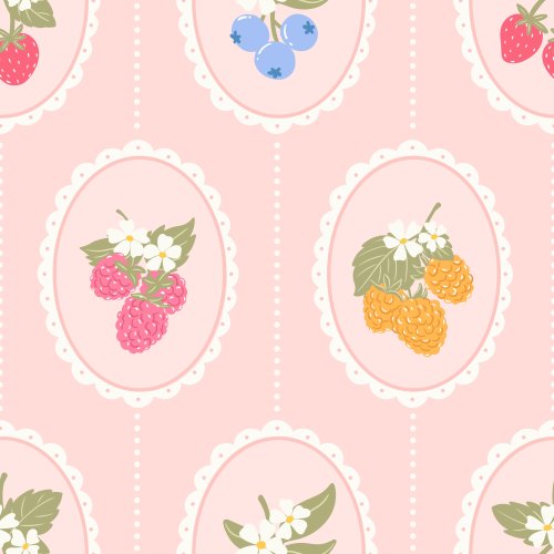 Colorful berries in cameo frames 