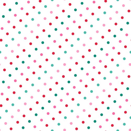Dots in red, green, and pink for Deck the Halls