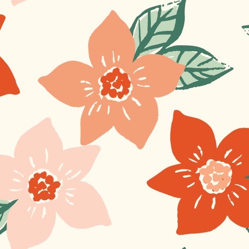 red and pink poinsettia design