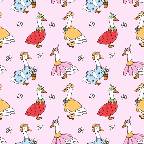 geese on pink background