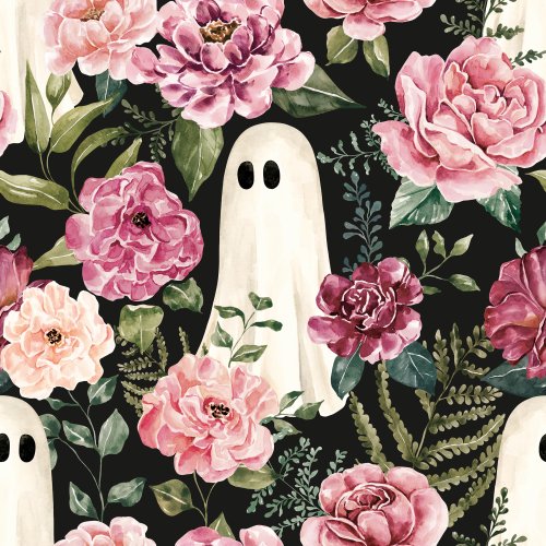 halloween ghost floral