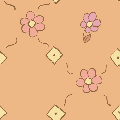 ditsy floral print in a tile design on colored backgrounds