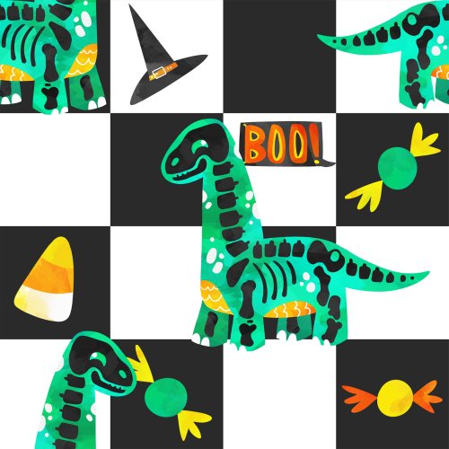 boy halloween checker dinosaurs