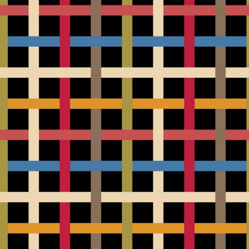 multi-colored plaid on a black background