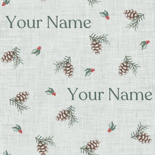 personalized christmas name fabric