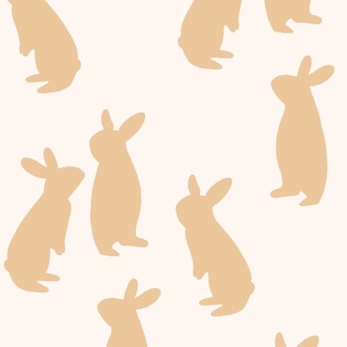 gold bunnies on white background