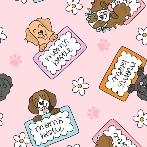 dog with "moms bestie" sign