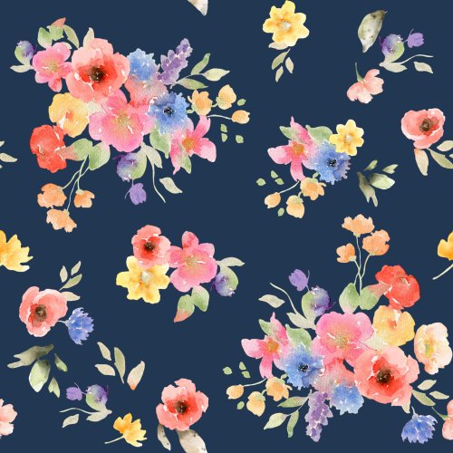 Floral Fiona in Navy