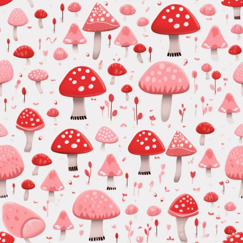 pink valentine's day mushrooms