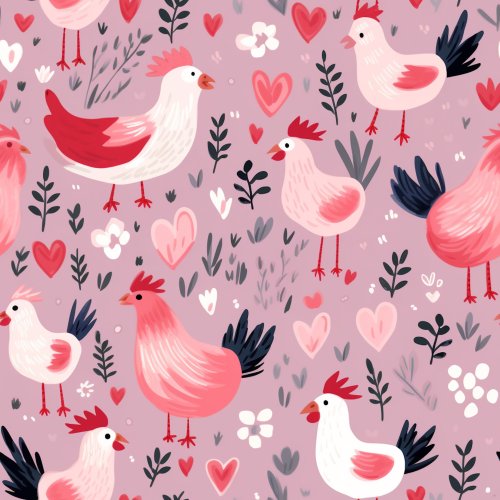 pink valentine's day chickens