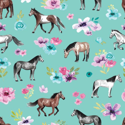 horses and flowers