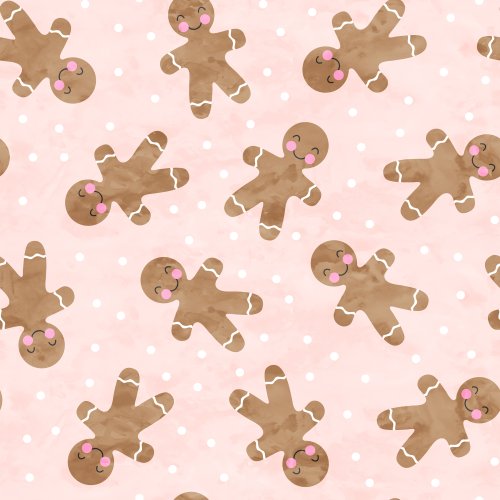 Cute Gingerbread Man Tossed with polka dots