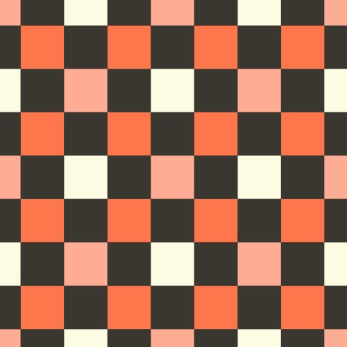 orange, peach and black halloween checkerboard