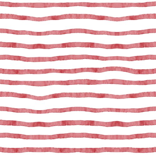 watercolor painted red horizontal imperfect waving stripe