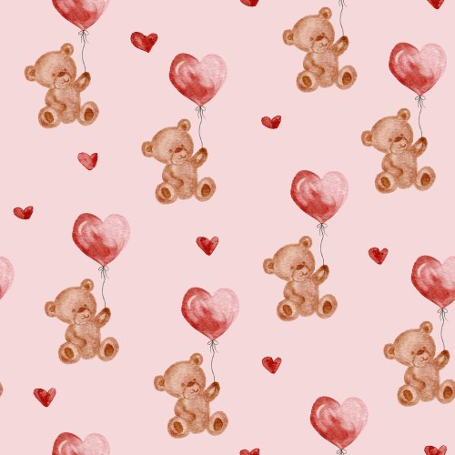 valentines day bears and heart balloons