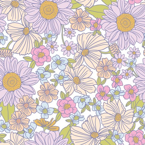 retro summer sunflower floral