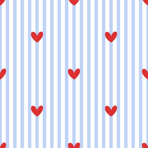 Valentines Day Stripe Hearts 