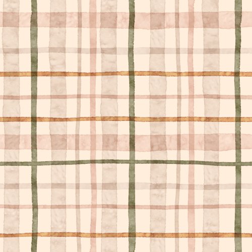 An organic stripe watercolor plaid