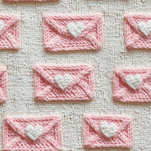 light pink knitted envelopes