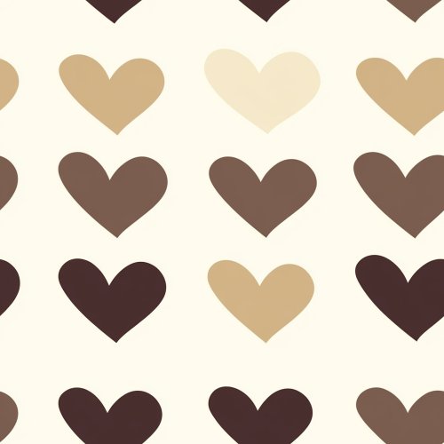 brown, tan and cream neutral hearts