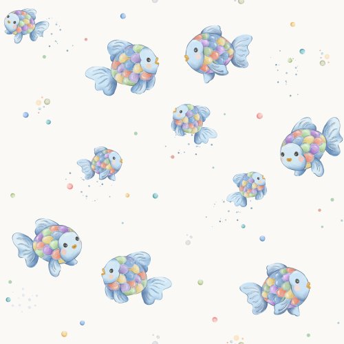 Hand drawn colorful fish.