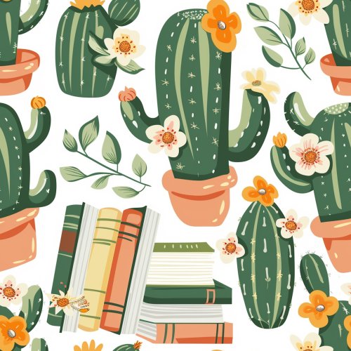 cactu and reading books design