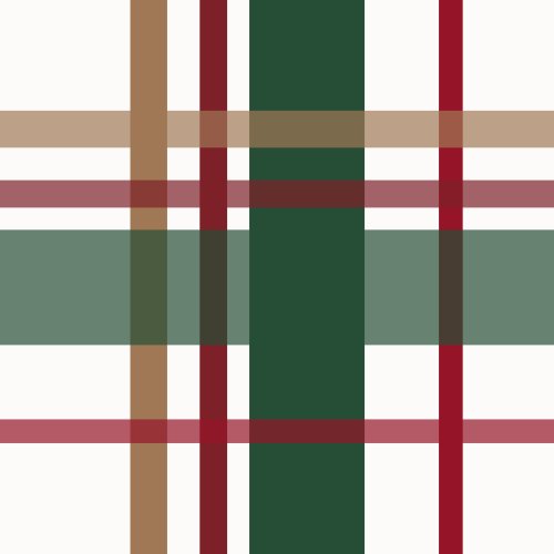 Dark Green, Red, Brown Christmas plaid with white background 