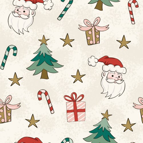 Santa Christmas seamless pattern