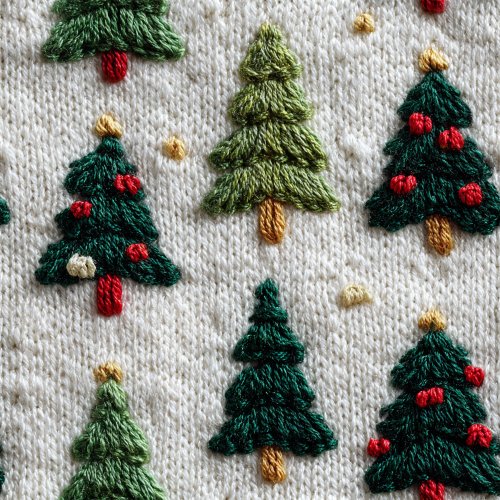 knitted 3D look christmas trees