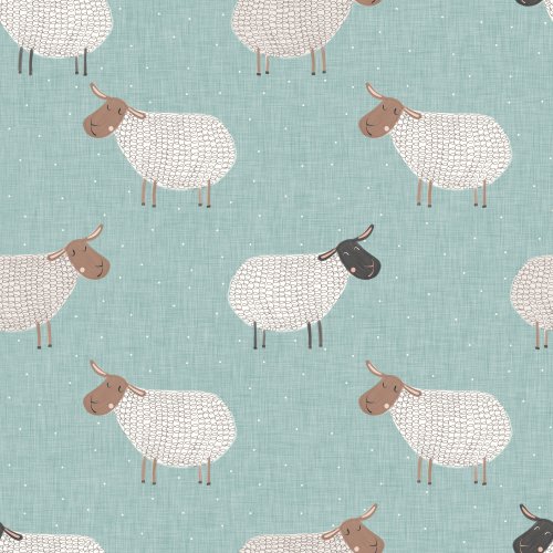 sheep design on blue background