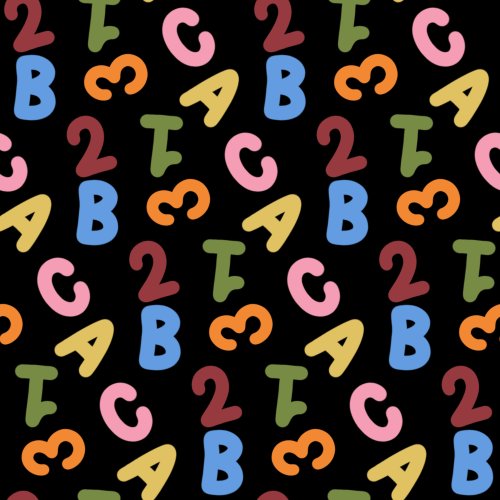 bright ABCs on a solid background