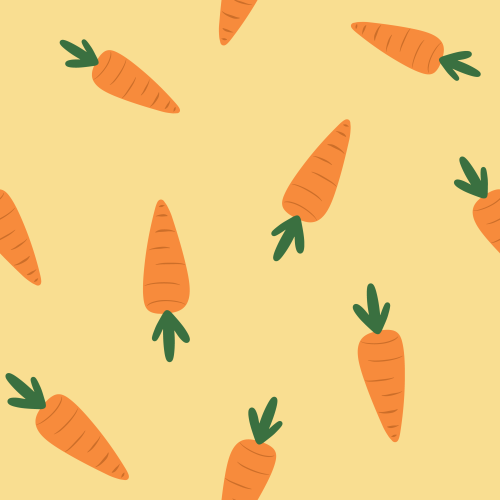 Tossed minimal carrots, pair with Easter bunny prints. Hoppy Easter collection.