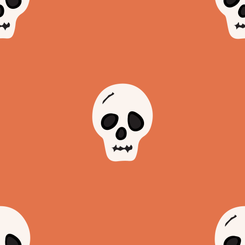 Halloween Spooks minimal skulls, pair with other prints in Halloween Spooks collection 