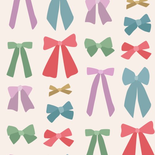 fabric design with girls hair bows