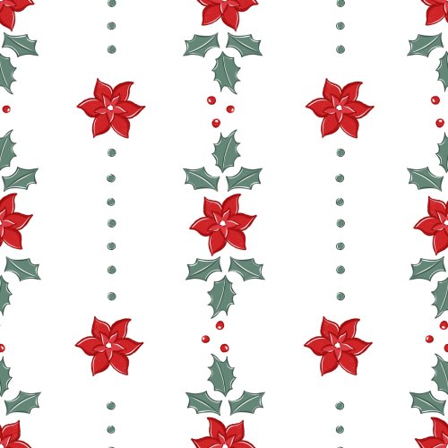 Poinsettia vertical stripe