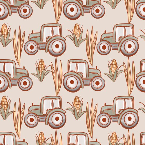 tractors in corn field