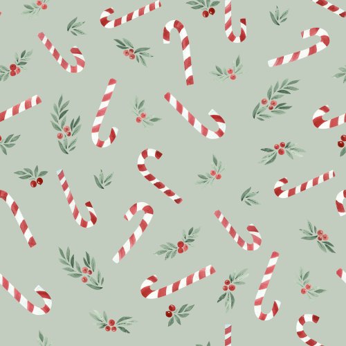 christmas candy canes and holly berries