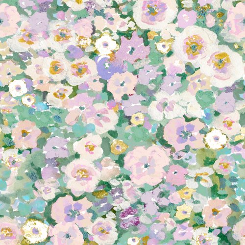 pink purple and green watercolor floral design