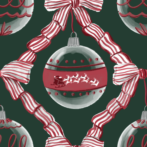 coquette striped ribbon bows with vintage ornaments