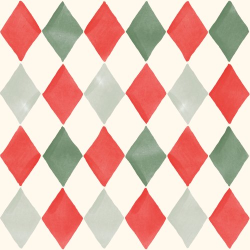 Watercolor diamonds in an argyle pattern.