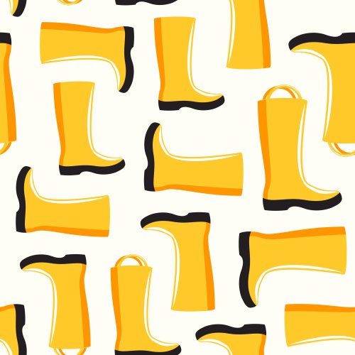 Yellow Rain Boots on a cream background. 