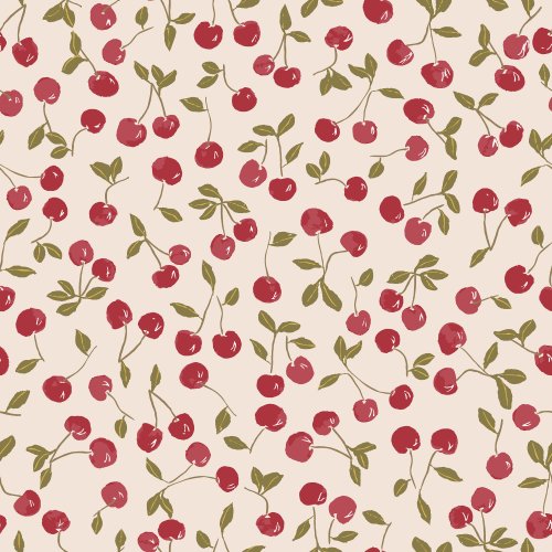 Red cherries on a cream background