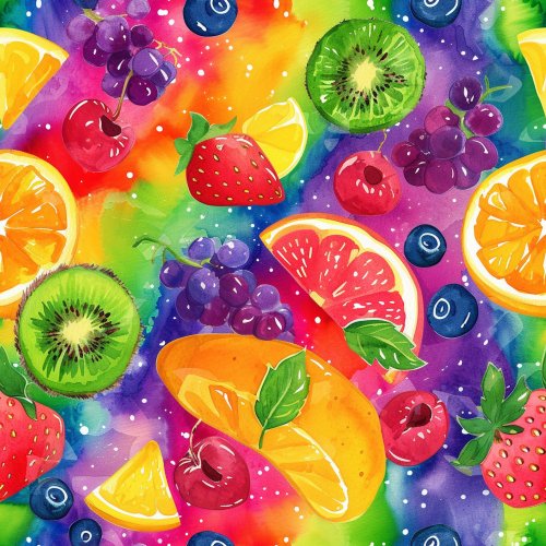 rainbow mixed fruit design