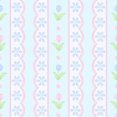 spring floral stripe