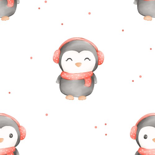 Cute winter penguin design.