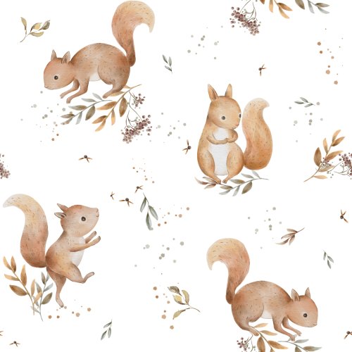 Squirrels in White 