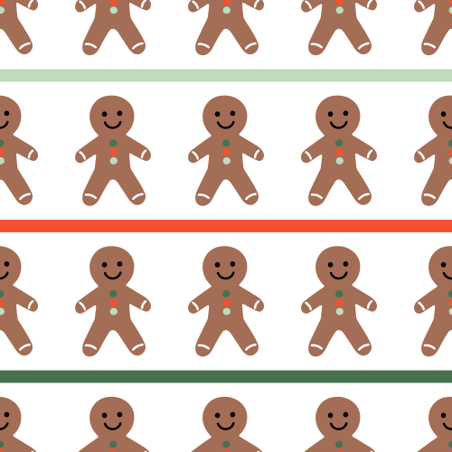 Cute gingerbread cookies, stripes.  Pair with other prints in A Jolly Christmas collection 