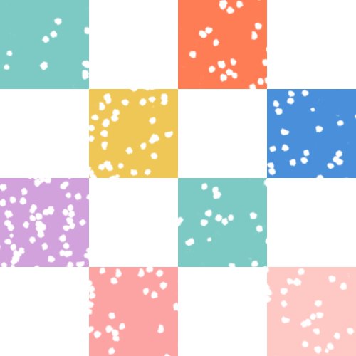 colorful checkers with dots