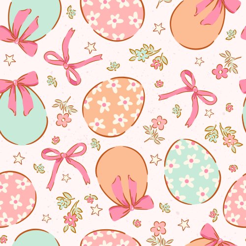 easter eggs and bows